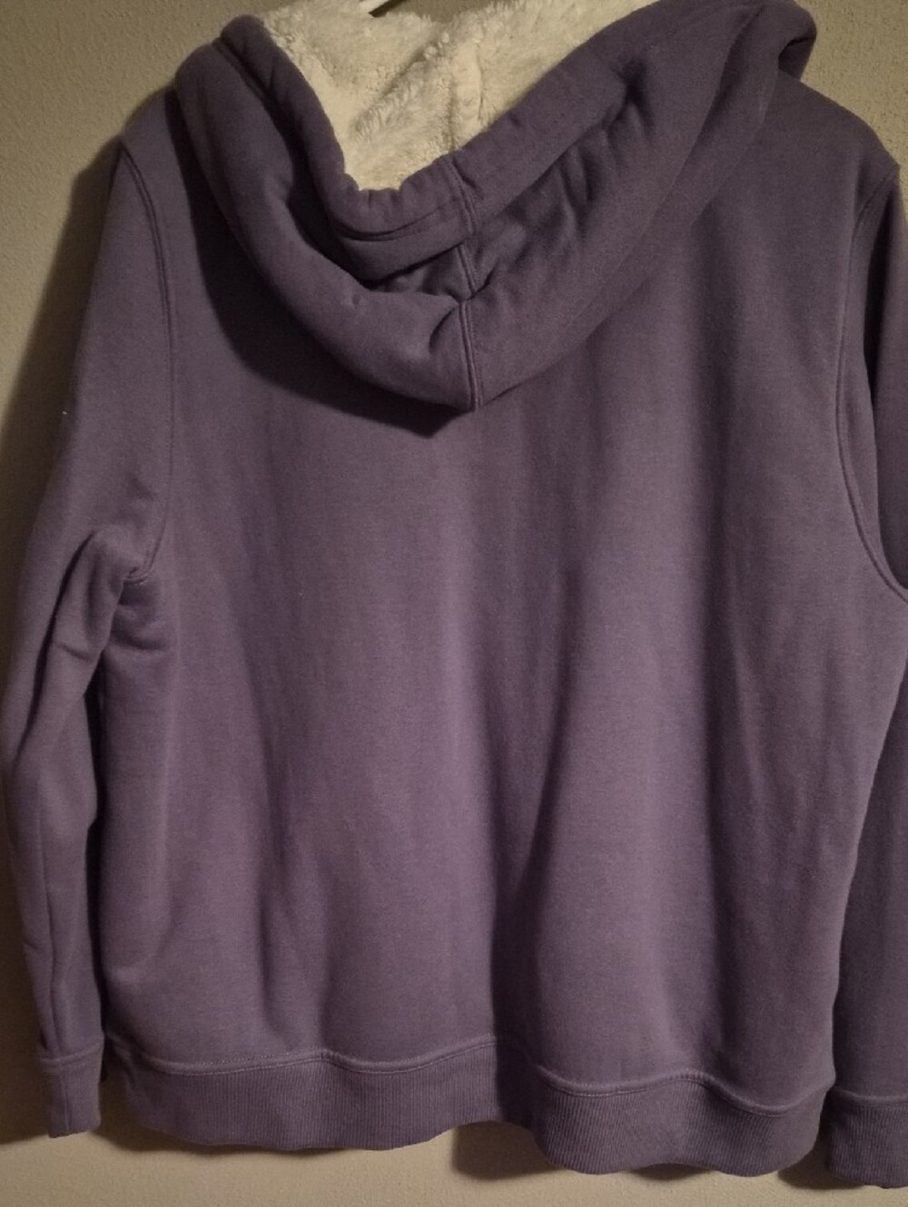 L.L. Bean Lavender Zip Hoodie with White Sherpa Lining - Picture 6 of 6